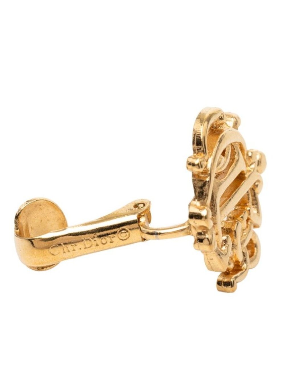 Dior Logo Earrings Gold Plated - Picture 3 of 3